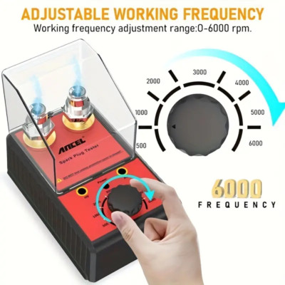 Dual Hole Automotive Engine Ignition Spark Plug Tester Coil Tester 0-6000rpm 