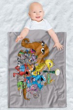 Sesame Street Fleece Baby Blanket, 30"x40", Group Street Light