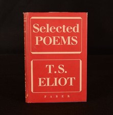 1954 Selected Poems First Thus Signed T S Eliot Dustwrapper