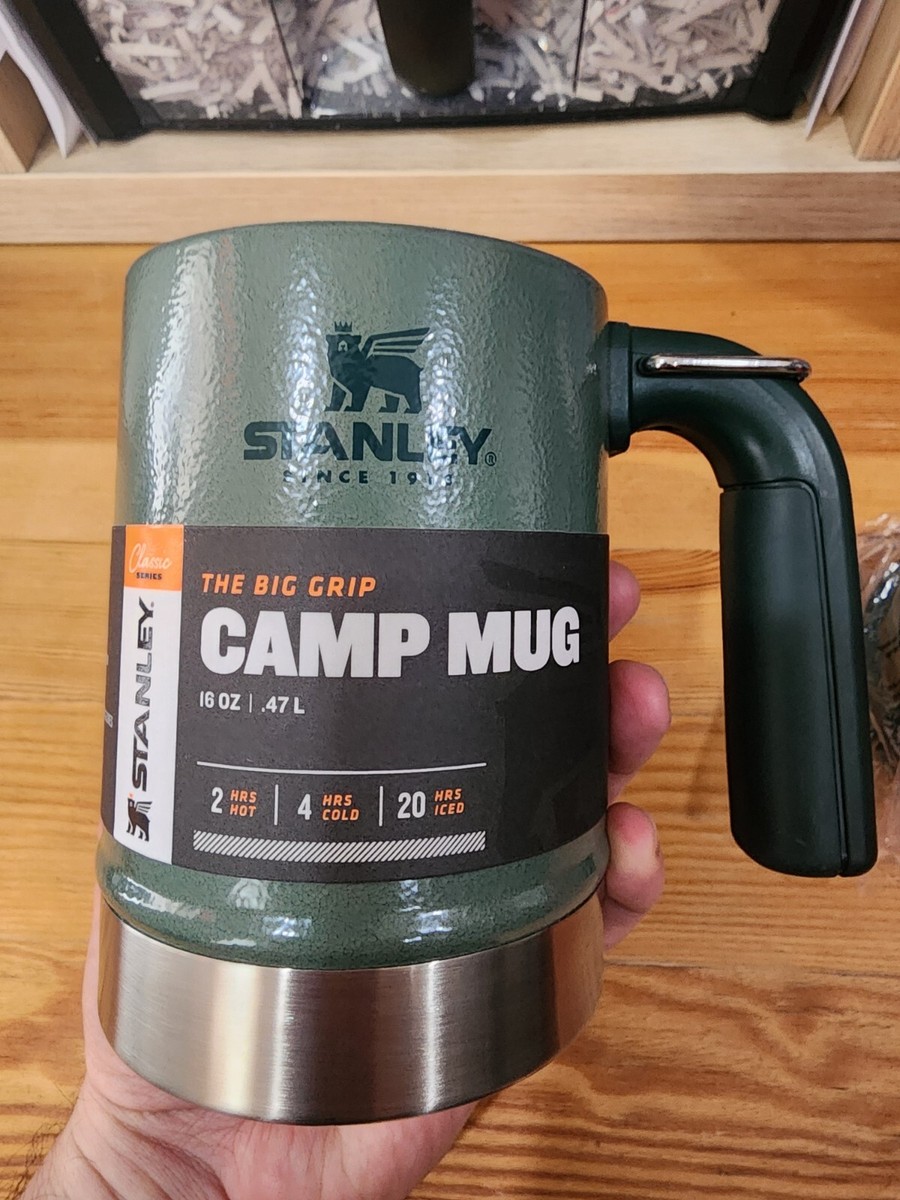 バーベキュー・調理用品 STANLEY THE BIG GRIP CAMP MUG 16 OZ Stanley Classic Hammertone Green Stainless Steel Big Grip