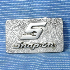 Mechanics Snap-On Promo Belt Buckle 24k  Silver Plated Brass Vtg 80s BTS.CPA539