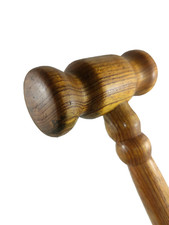 Vintage Wooden Gavel Large Polished Timber Auctioneer Judge