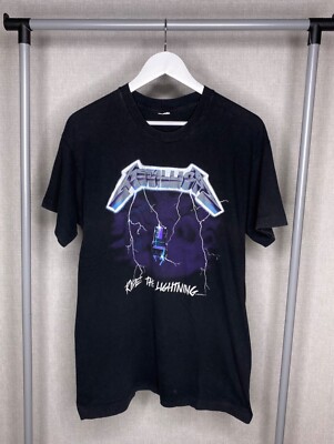 Metallica Ride The Lightning 1989 T Shirt Tee Kill em All Black