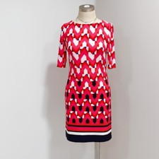 Eliza J Women's Multicolor Geometric Print Jersey Shift Dress Size 2
