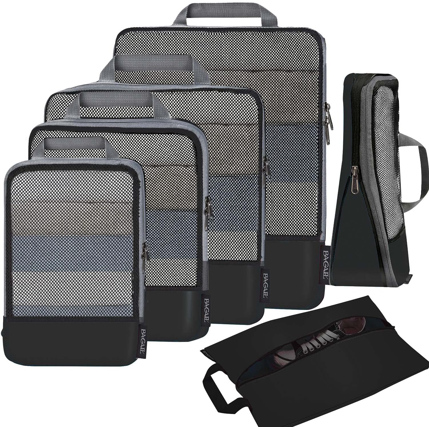 BAGAIL Expandable Travel Compression Packing Cubes Organizer Set, 6-Pack-image