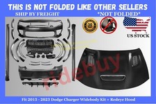 Fit 2015 - 2023 Dodge Charger Widebody Kit Front and Rear bumper + Aluminum Hood