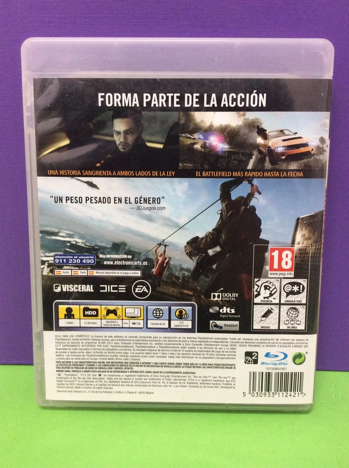 BATTLEFIELD HARDLINE- PS3- USADO GARANTIZADO - ENVÍO CERTIFICADO, foto 2 de 3