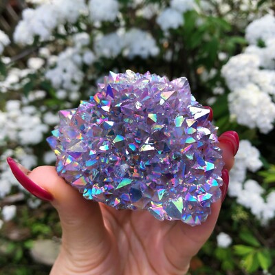 100g-150g Aura Amethyst Quartz Crystal Cluster Natural Crystal Gift Collection