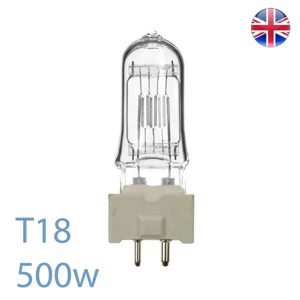PHOTOLUXE T18 T25 FRF 240v 500w GY9.5 Stage Theatre Bulb Lamp T18 T25 UK Stock - Image 2 of 4
