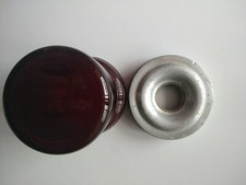 Vintage Red Rexo Burke James Darkroom Light bulb cover with Aluminum lid