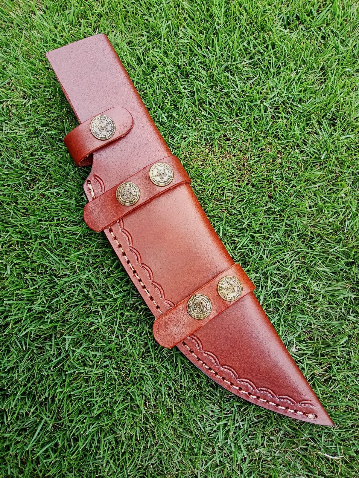 10.5” Handmade 8”Fixed Blade Knife Leather Sheath Scout Holster Knife