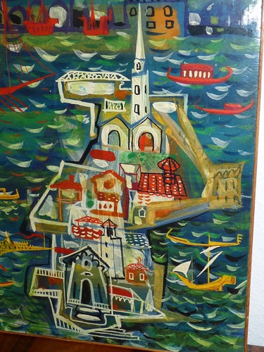 Superbe ancienne Peinture originale huile sur panneau de Mario Abis 1924 italia - Bild 3 von 9