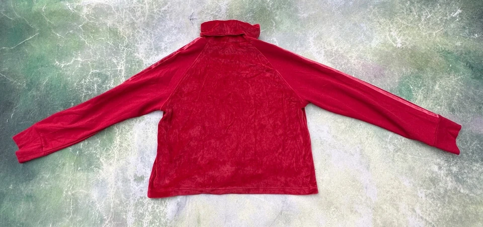 Traje de chándal vintage Adidas de terciopelo borgoña para mujer talla M. Foto 3 de 4
