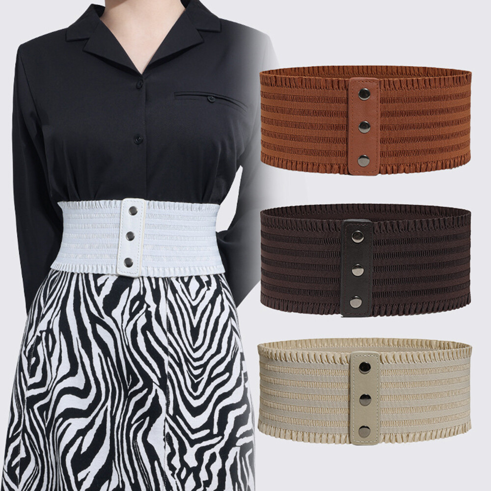 Womens Elastic Wide Waist Belt Buckle Wide Stretch Corset  display picture 2