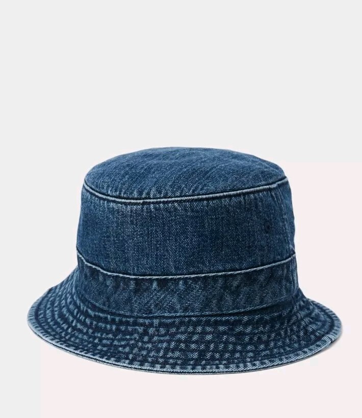 Polo Ralph Lauren Polo Bear Indigo-dyed Denim Bucket Hat - L