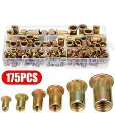 175pcs Rivnuts Blind Set Nutserts Threaded Rivet Nuts Carbon Steel M3-M10 Kit