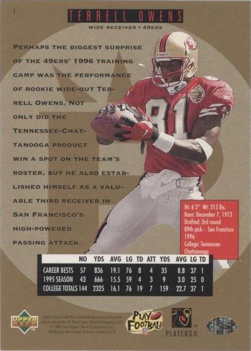 1996 SP Terrell Owens #7 for sale | eBay