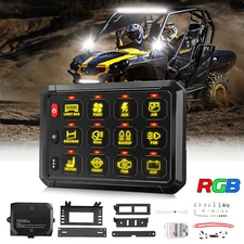 12 Gang RGB Switch Panel LED Light Bar Control For Can-am Commander Maverick X3