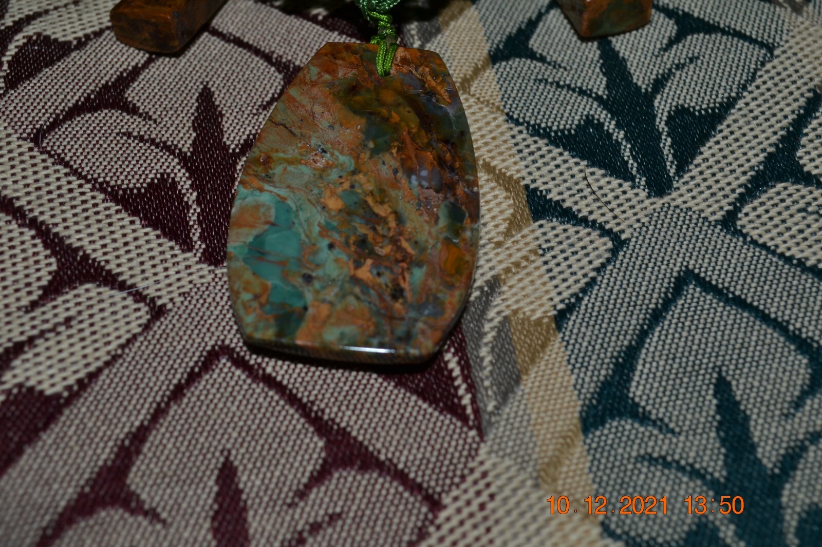 Hand Made Artisan Macrame Necklace Agate pendant … - image 7