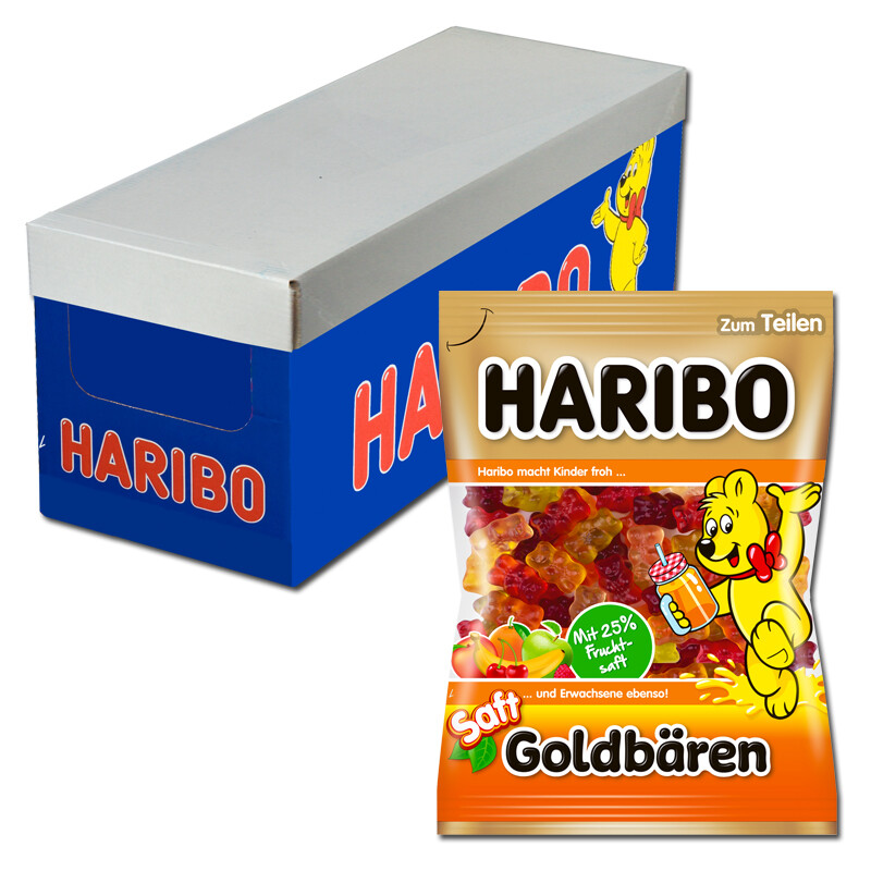 (7,81€/1kg) Haribo Saft-Goldbären, Fruchtgummi, 20 Beutel je 160g