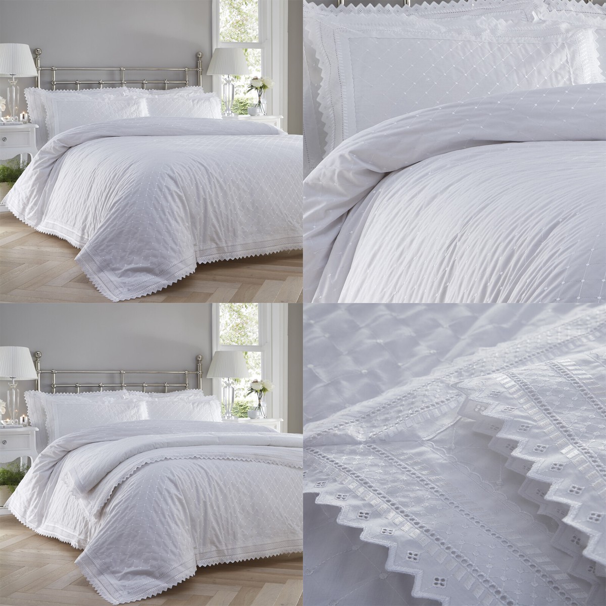 Absolvent Decke Teich weiße bettwäsche mit stickerei Harmonie Blick Witwe