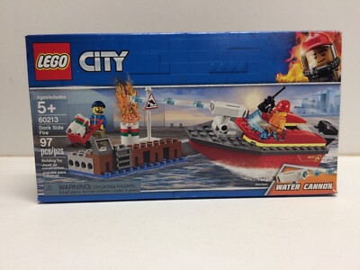 LEGO CITY Dock Side Fire 60213 Building Kit 97pcs with Water Cannon New  Sealed 673419303019|
