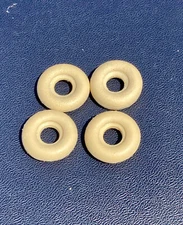 4 White Rubber TIRES 7/8" new w/old look  HUBLEY Cast Iron AC Williams etc.