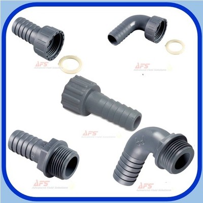 BSP x Schlauch Endstück Buchse & Stecker - Pool/Teich Wasser Kunststoff Polypropylen UK