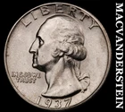 1937-D Silver Washington Quarter - Choice Gem Brilliant Unc  Semi-key  #i5242