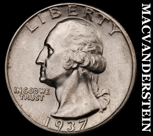 1937-D Silver Washington Quarter - Choice Gem Brilliant Unc  Semi-key  #i5242