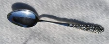 Antique Vintage Rare Sterling Silver 4-4/8" Floral Baby Spoon Marked 925
