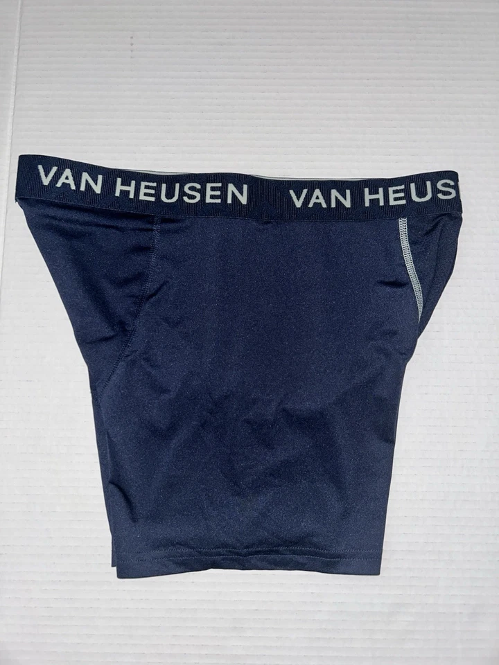 Calzoncillos boxer elásticos Van Heusen bolsa de malla 6" entrepierna, azul marino, hombres grandes, nuevos sin etiquetas Foto 2 de 4