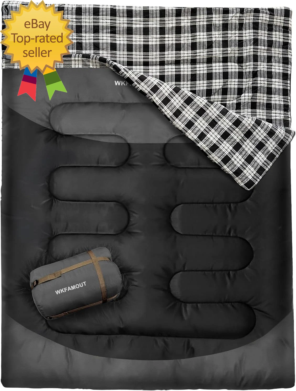 Washable 2 Person Camping Sleeping Queen Size Waterproof with Compression Sack