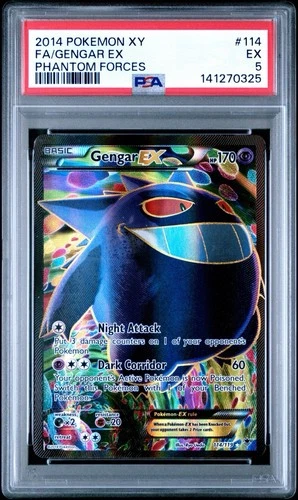 Pokémon TCG XY Phantom Forces Gengar EX Full Art Ultra Rare Card 114/119 PSA 5