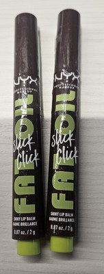 2X NYX PROFESSIONAL MAKEUP Fat Oil Shiny Lip Balm 0.07oz #12 Trending Topic