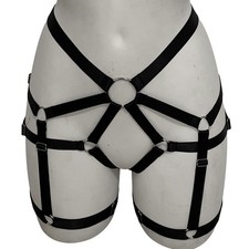 Womens Thigh Harness Lingerie Garter Belt Bondage Panties Suspenders BDSM Black
