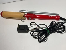 CHI Ceramic Hail 1" gold ceramic barrel rotating styling curling iron red GF1526