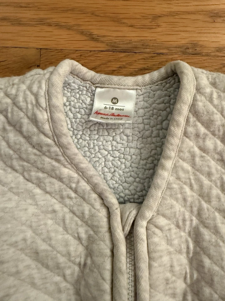 Hanna Andersson Baby Quilted Sleep Sack Size M (6-18 Months), Oatmeal Color - Image 3 of 4
