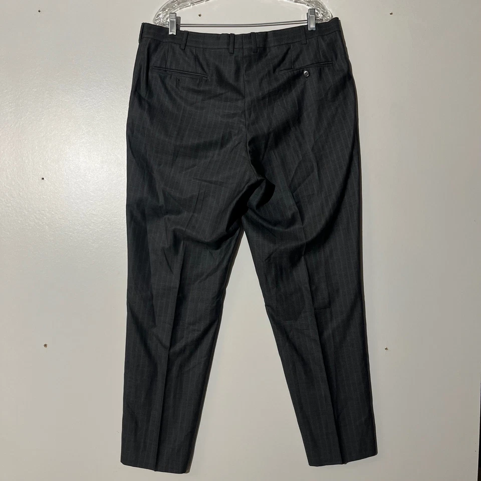 Pantalones de vestir Ermenegildo ZegnaFit Mila pierna gris a rayas para hombre talla 56L Foto 4 de 4