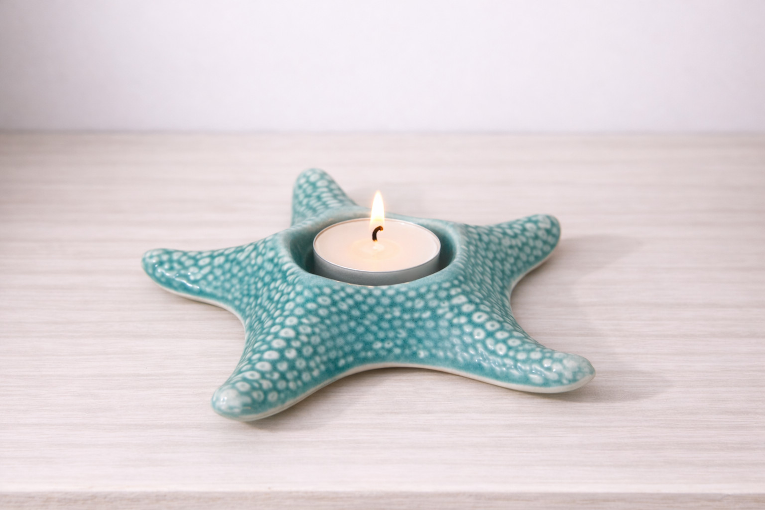 Starfish Ceramic Tealight Candle Holder – Coastal Home Décor Accent thumbnail 3