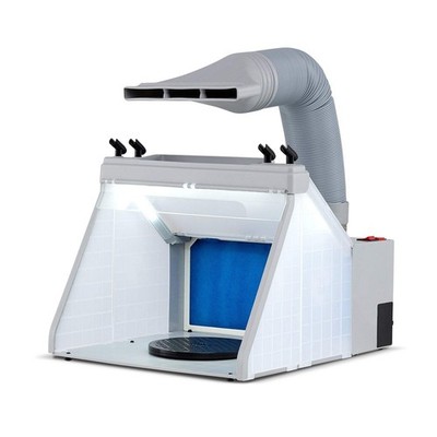 Tragbare Airbrush Farbspritzkabine Kit mit LED-Leuchten und Drehteller
