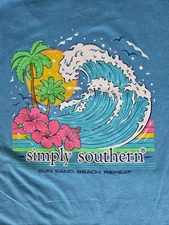 Simply Southern LARGE Short Sleeve "SUN, SAND", ...  NEW W Tags closeout design 