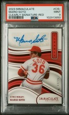 2023 Immaculate Collection Mario Soto Clearly Red /35 Auto PSA 9 Cincinnati Reds