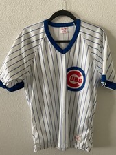 Rawlings Chicago Cubs White Pullover Pinstripes Jersey Adult Size Large