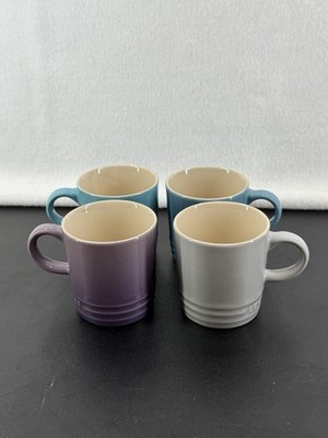 Le Creuset Espresso Mugs SET OF 4 Multicolor 3.5 Oz Stoneware Demitasse Mugs
