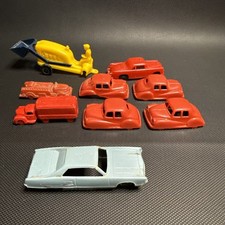 Lot of 9 Plastic Car Truck Tractor Train Playset Vehicles 50s