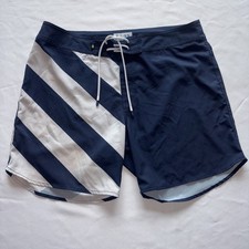 Chubbies 6" Boardshorts Size 33 Beach Swim Trunks Navy/White