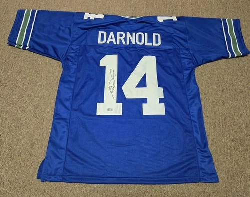 Sam Darnold Signed Blue Jersey Beckett Auto Seattle Seahawks USC Football