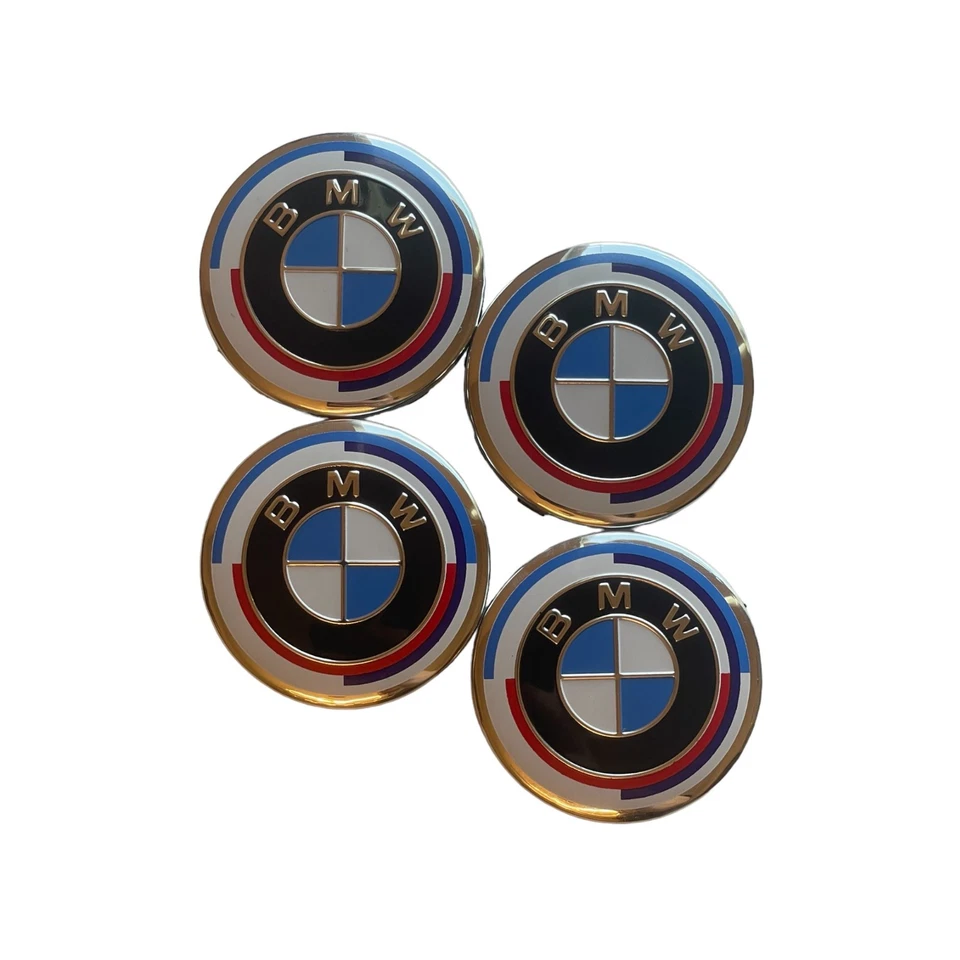 4pcs Wheel Center Emblem Caps for BMW 50th Anniversary Sport for 2018-2024 56mm - Image 3 of 4