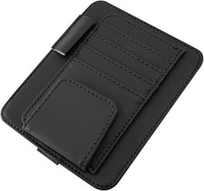 Leather Car Sun Visor Organizer, Multifunctional Auto Visor Document Holder with
